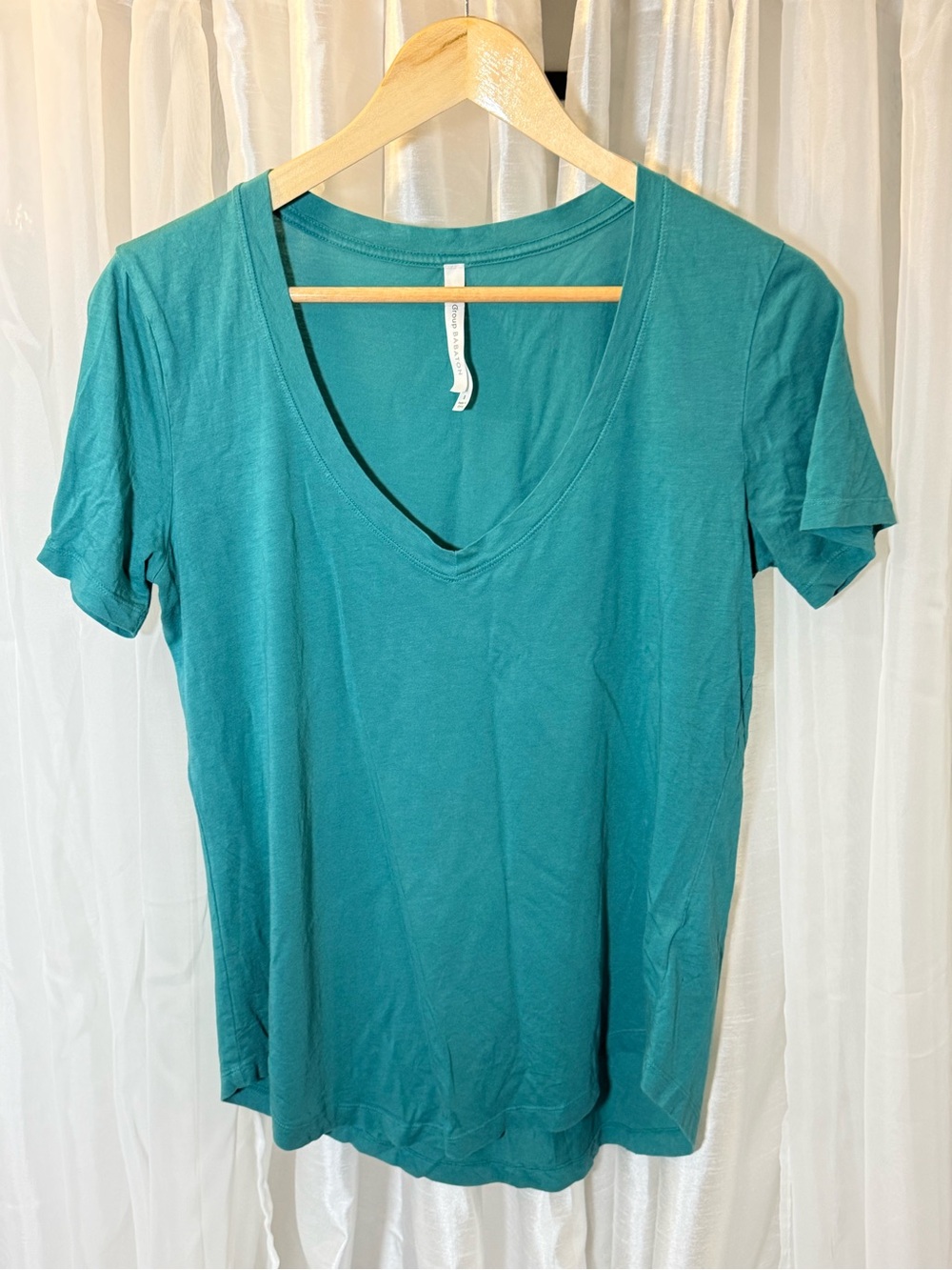 Babaton Teal Short Sleeve V-Neck Tee